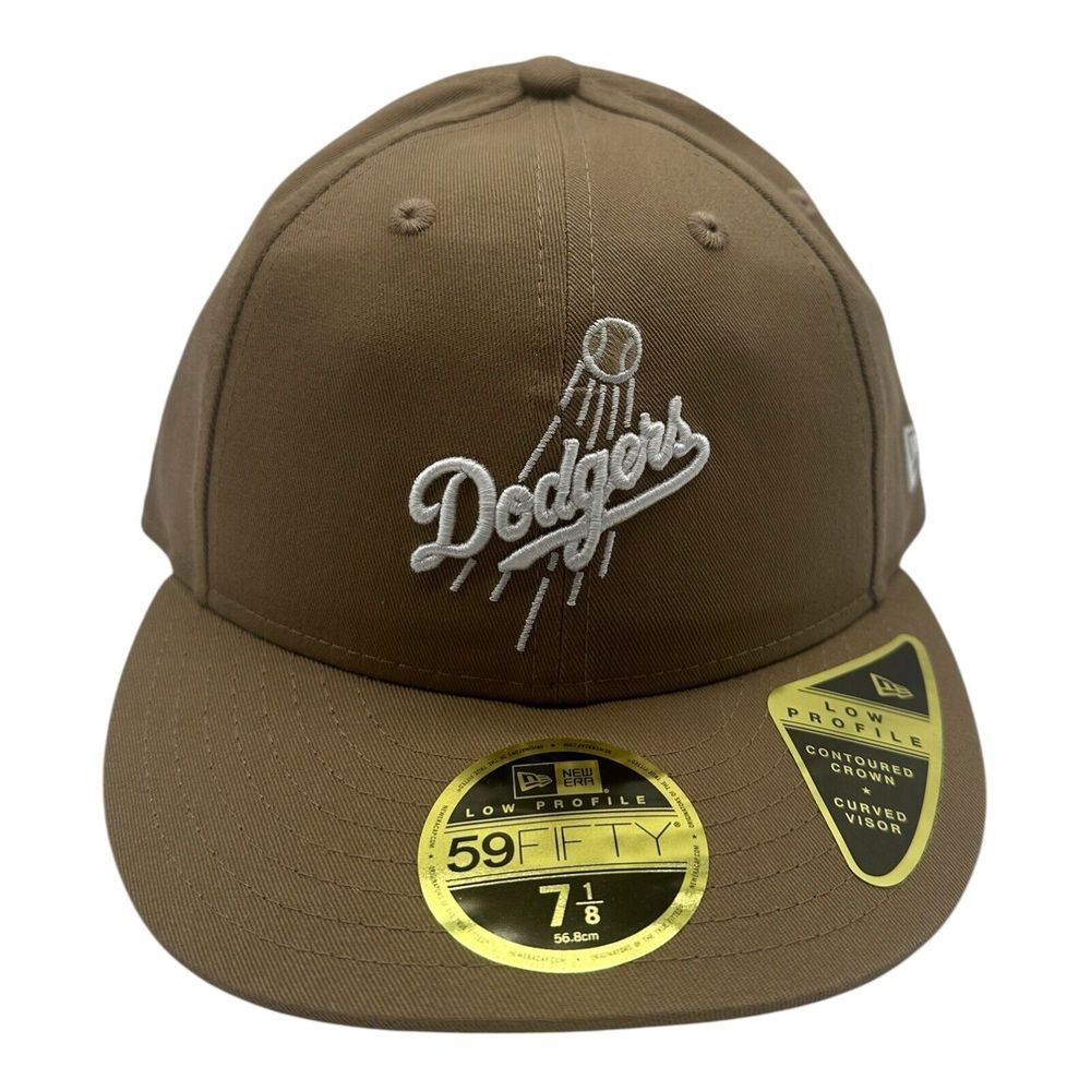 New Era 59Fifty Los Angeles Dodgers Hat Cap Size 7 1/8 Khaki Tan Low Profile MLB